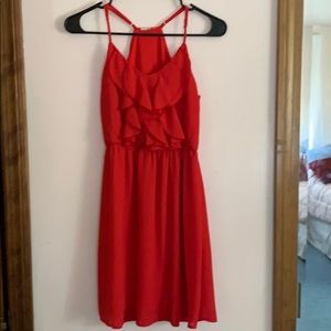 Red Ruffle Dress